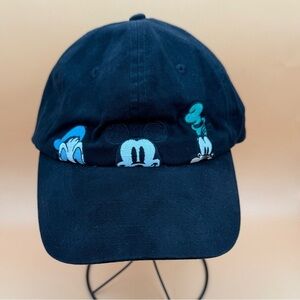 Disney Black Dad Cap Peek-a-Boo Comic Strip Mickey Mouse & Friends Adjustable